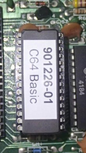 A computer chip with C64 BASIC written onto it permanently.